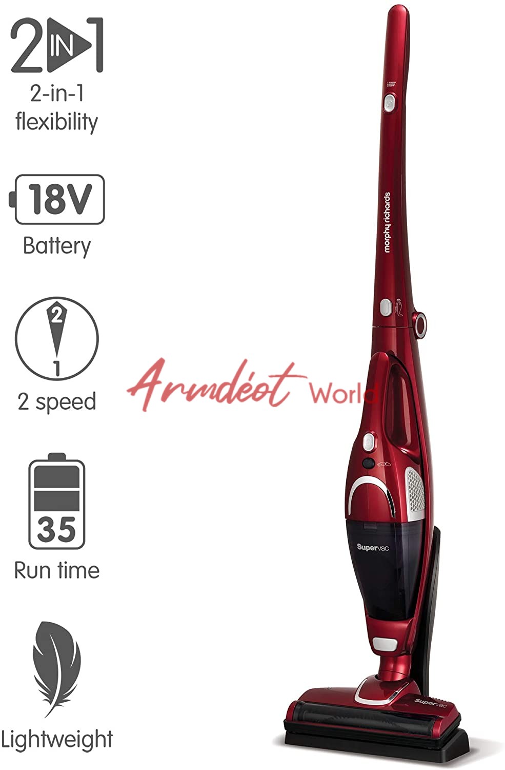 Morphy Richard Supervac 2in1 Cordless Vacuum Cleaner {35 Minutes